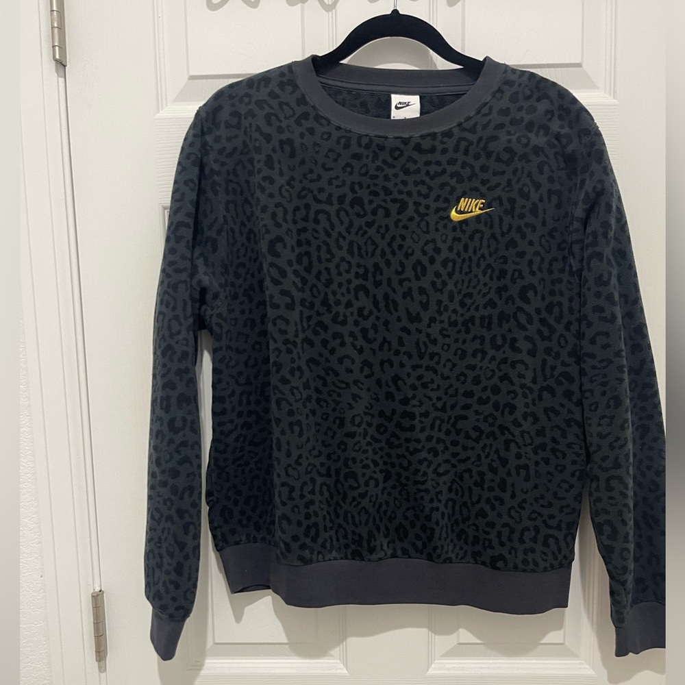 Womens Nike Fleece Cheetah Print Sweatshirt